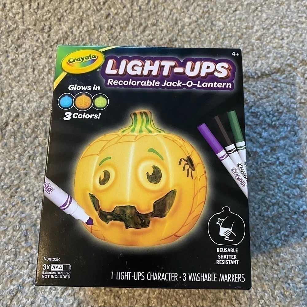 Crayola Light-Ups Recolorable Jack O Lantern Pumpkin Halloween Craft Art Color